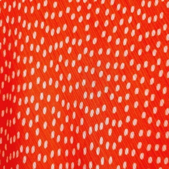 TRADITION Polka-Dot Sleeveless Flowy Midi Dress Orange & White Sz 18 - Picture 6 of 11